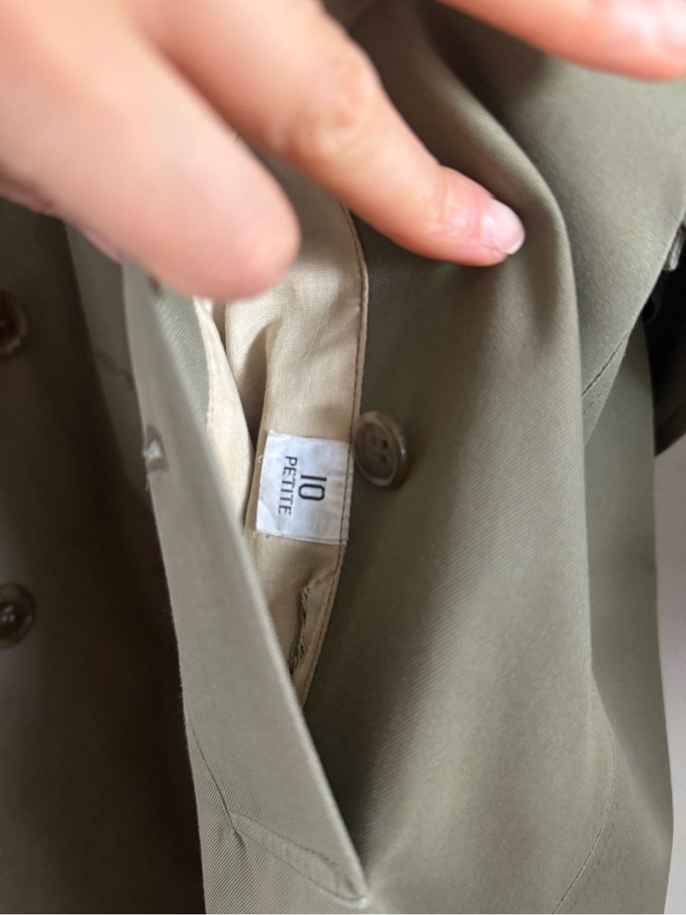 Burberry Olive Trench Coat with Signature Check Lining Vintage 10P - Picture 7 of 12